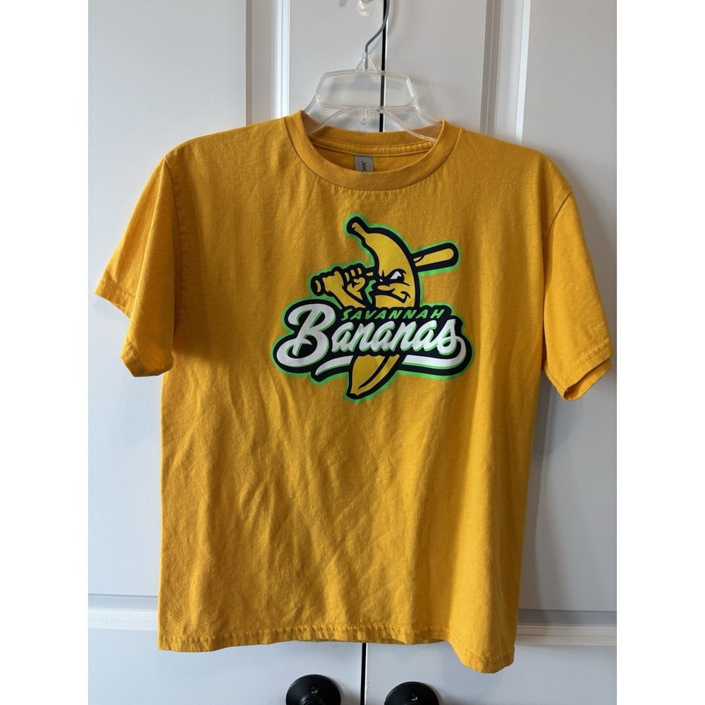 Savannah Bananas Youth XL Shirt #28 Tanner Thomas Yellow Shirsey Tee
